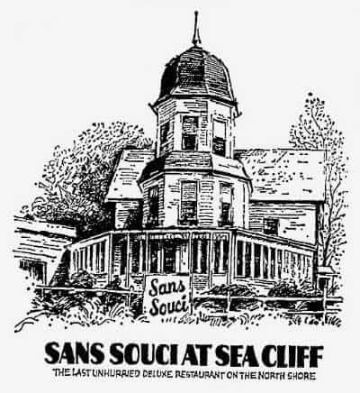 sans-souci-logo A black and white drawing of a building.